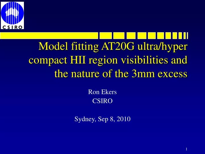 model fitting at20g ultra hyper compact hii region visibilities and the nature of the 3mm excess