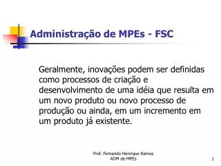 administra o de mpes fsc