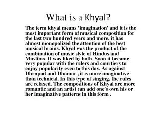 What is a Khyal?