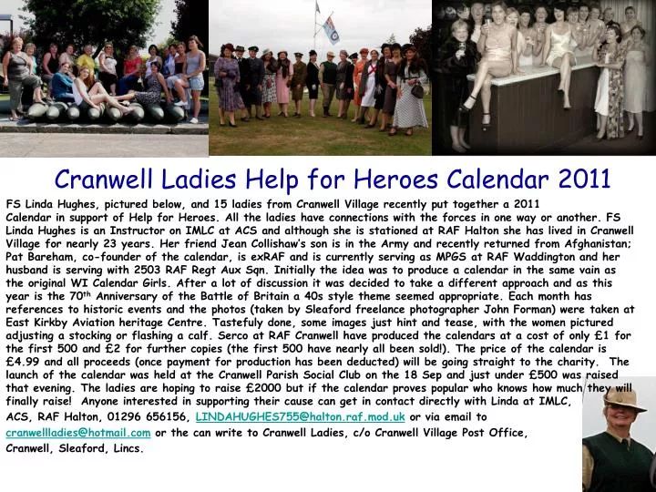 cranwell ladies help for heroes calendar 2011