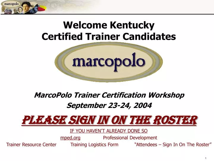 welcome kentucky certified trainer candidates