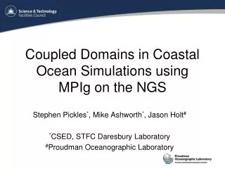 Coupled Domains in Coastal Ocean Simulations using MPIg on the NGS