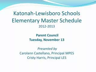 Important aspects of the elementary schedule…