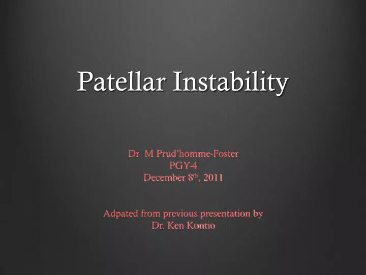 patellar instability