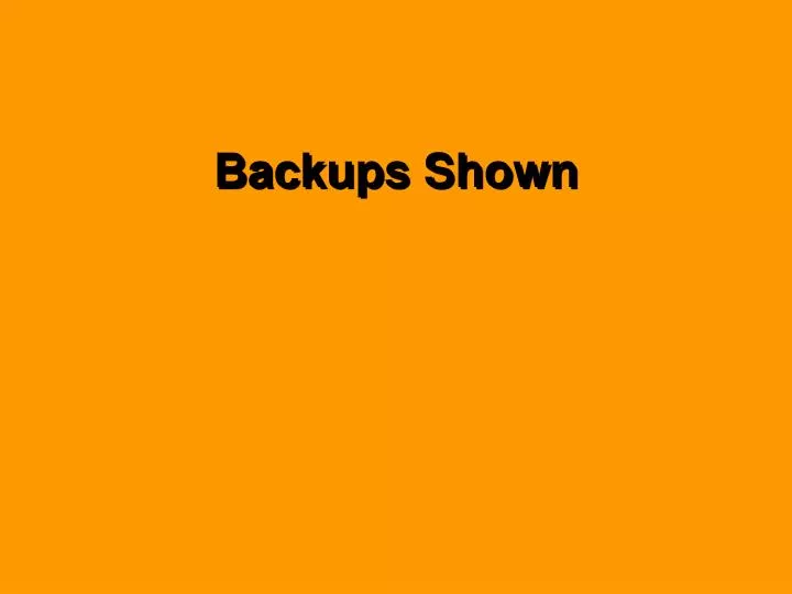 backups shown