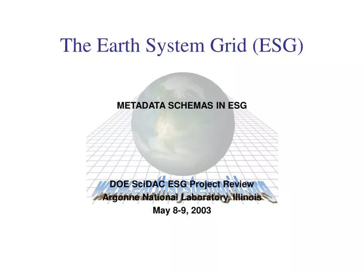 the earth system grid esg