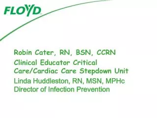 Linda Huddleston, RN, MSN, MPHc Director of Infection Prevention