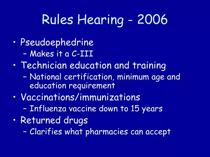 rules hearing 2006