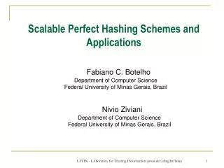 Scalable Perfect Hashing Schemes and Applications