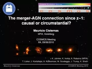 The merger-AGN connection since z~1: causal or circumstantial?