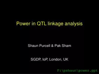 Power in QTL linkage analysis