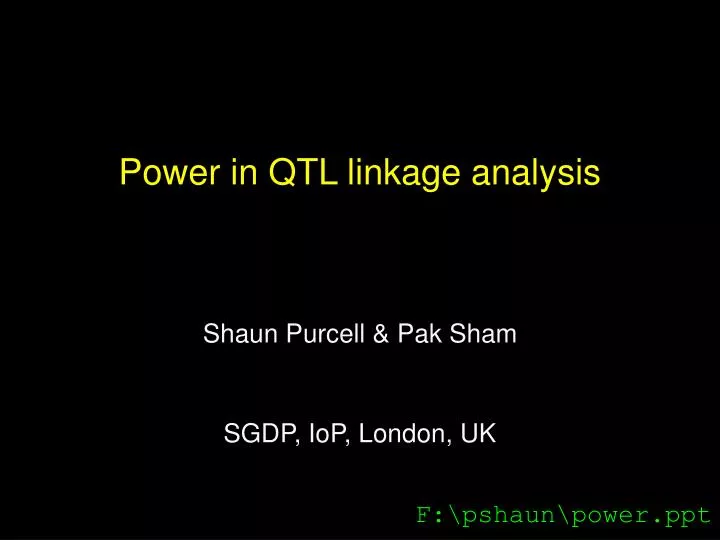 power in qtl linkage analysis