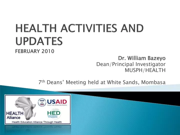 health activities and updates february 2010