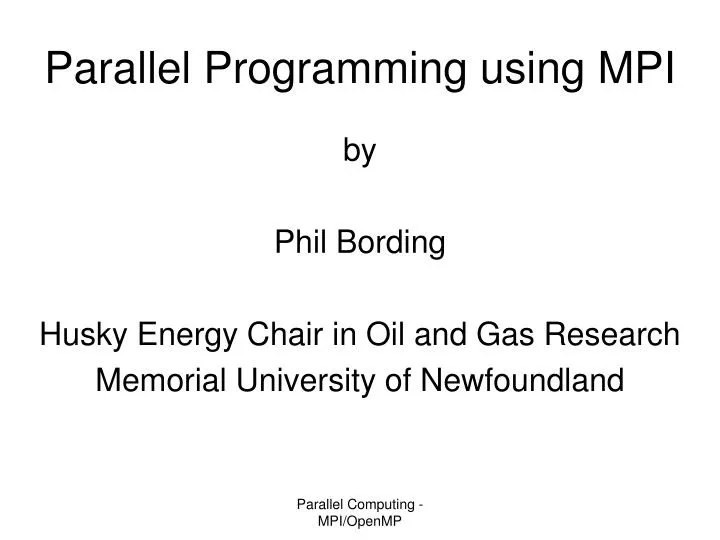 parallel programming using mpi
