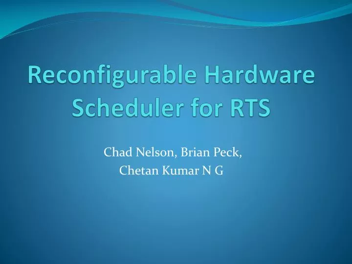 reconfigurable hardware scheduler for rts