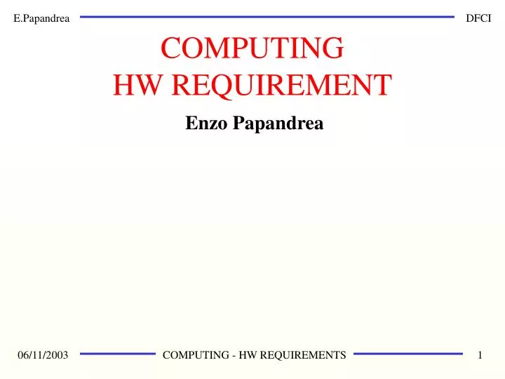 computing hw requirement