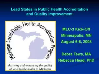 Lead States in Public Health Accreditation and Quality Improvement