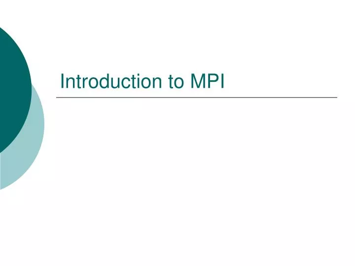 introduction to mpi