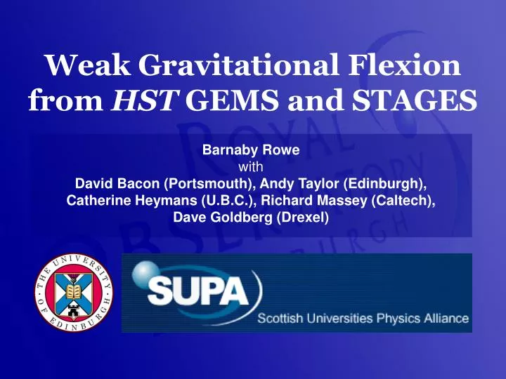 weak gravitational flexion from hst gems and stages