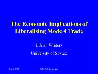 The Economic Implications of Liberalising Mode 4 Trade