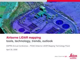 Airborne LIDAR mapping tools, technology, trends, outlook