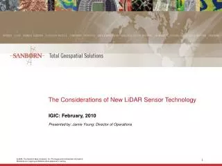 The Considerations of New LiDAR Sensor Technology