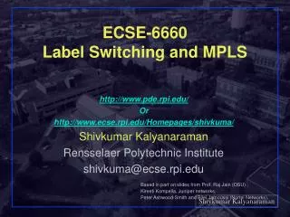 ECSE-6660 Label Switching and MPLS