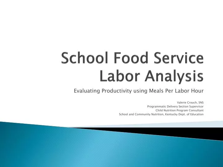 school food service labor analysis