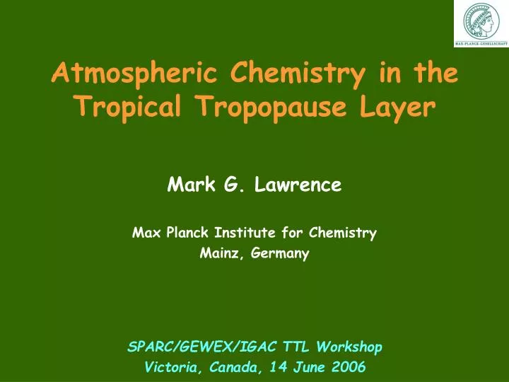 atmospheric chemistry in the tropical tropopause layer