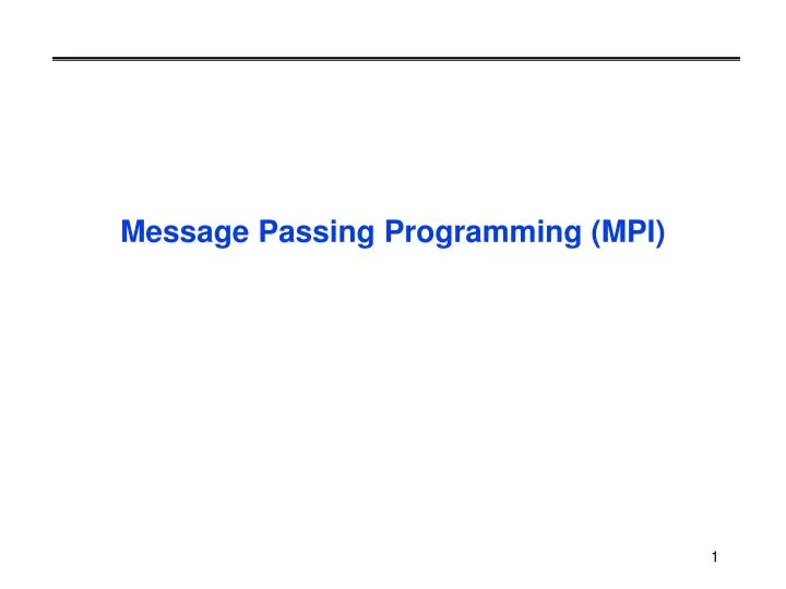 message passing programming mpi