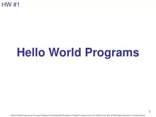 Hello World Programs