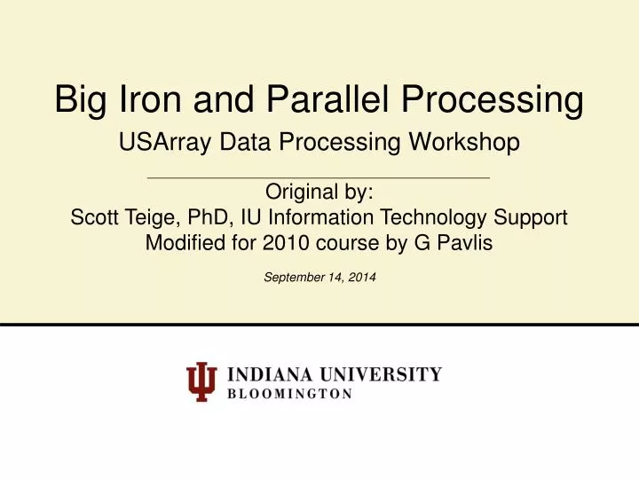 big iron and parallel processing