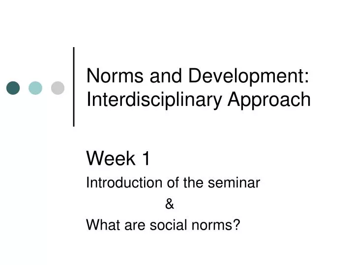 norms and development interdisciplinary approach