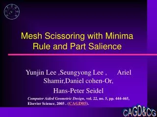 Mesh Scissoring with Minima Rule and Part Salience