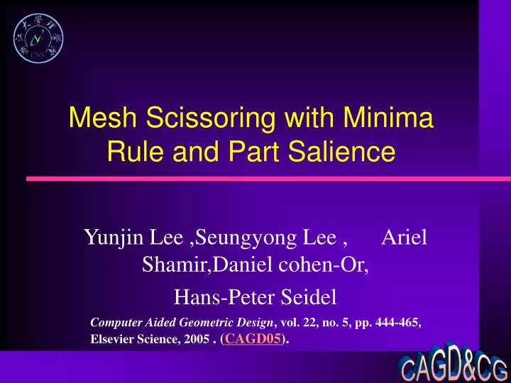 mesh scissoring with minima rule and part salience
