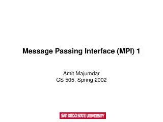 Message Passing Interface (MPI) 1
