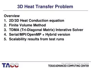 3D Heat Transfer Problem