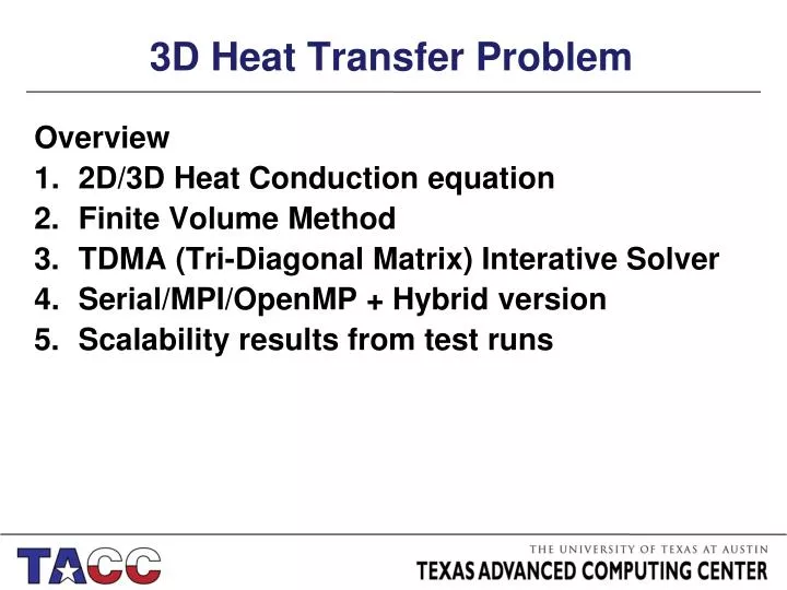 3d heat transfer problem