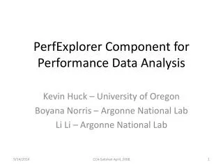 PerfExplorer Component for Performance Data Analysis