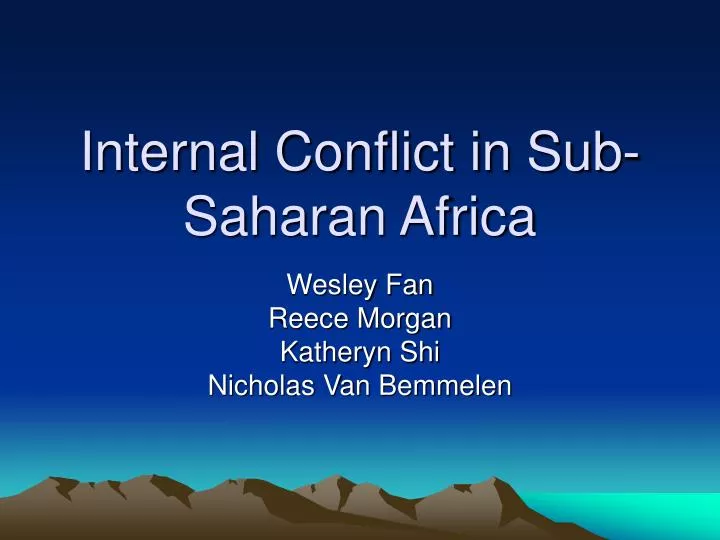 internal conflict in sub saharan africa