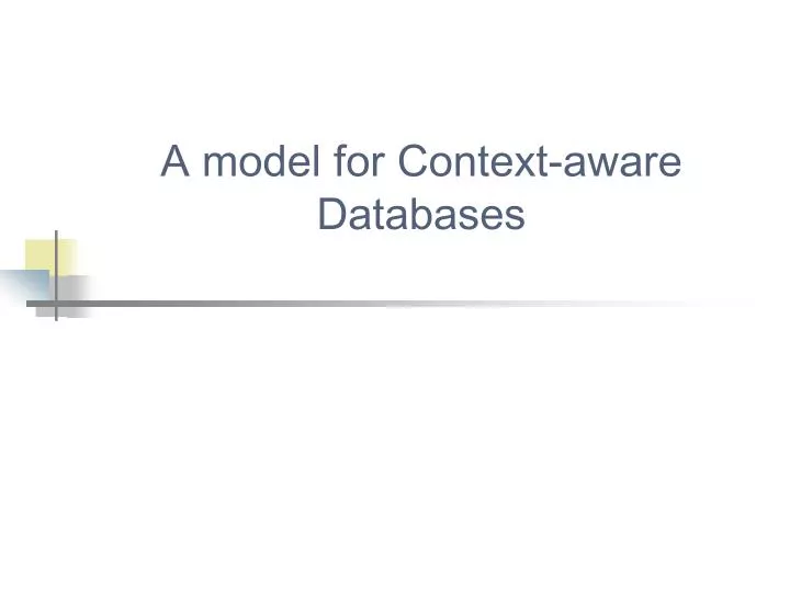 a model for context aware databases