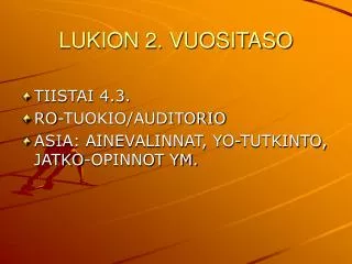 lukion 2 vuositaso