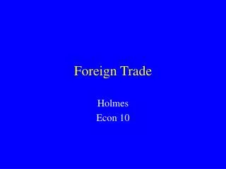 foreign trade