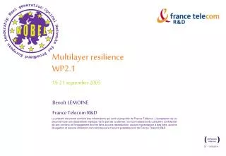 Multilayer resilience WP2.1 19-21 september 2005