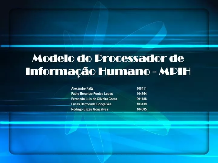modelo do processador de informa o humano mpih