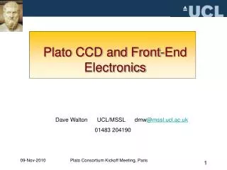 Plato CCD and Front-End Electronics