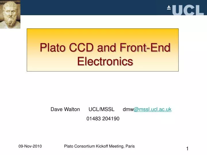 plato ccd and front end electronics