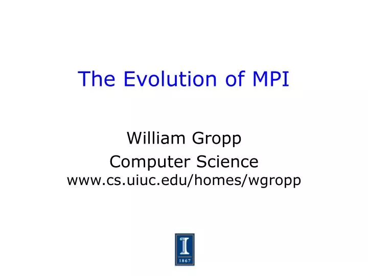 the evolution of mpi