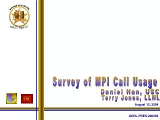 Survey of MPI Call Usage