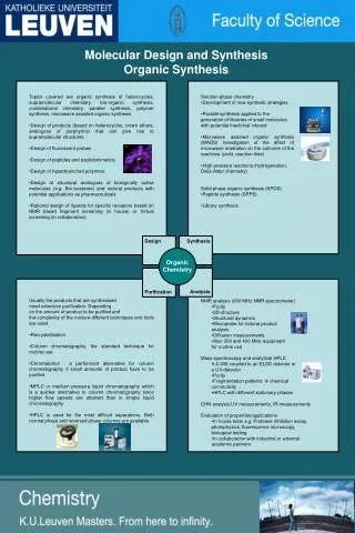 Solution phase chemistry Development of new synthetic strategies